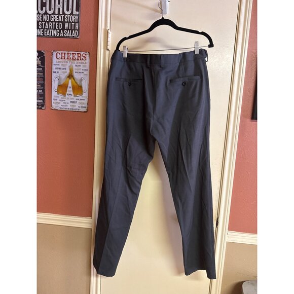 Haggar Mens 34x32 Straight Fit Gray Dress Pants All-Day Comfort Flat Front - Picture 6 of 9